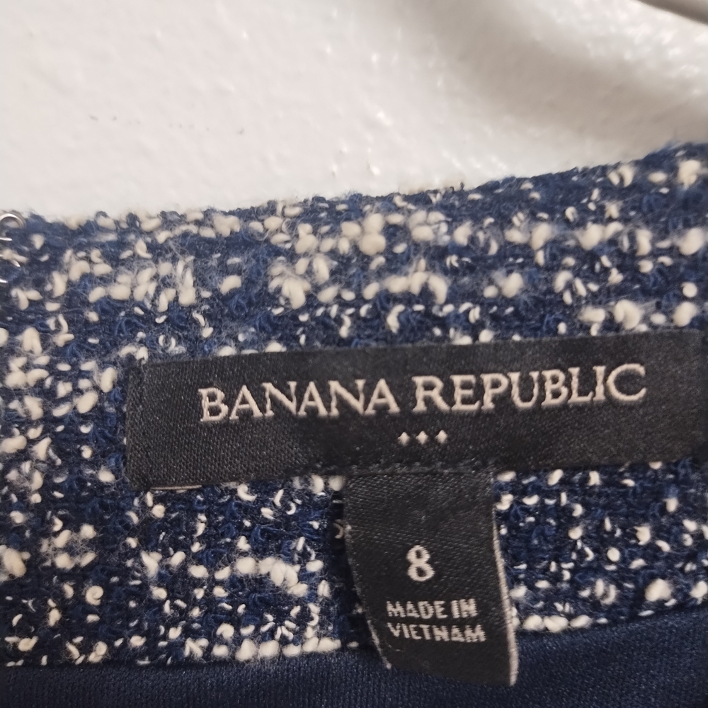 Banana Republic Navy and White Tweed Dress - Picture 3 of 4